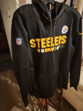 Nike Black and Gold Pittsburgh Steelers Crewneck Hoodie